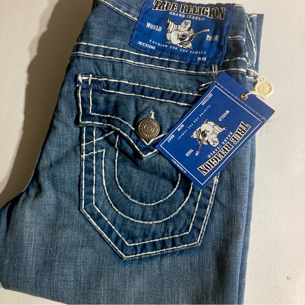 SOLD!Rare! NWT! BlueLabel Ricky SuperT in “SXM TRUSTFALL”wash TrueReligion 31x34